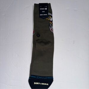 Stance Men's Casual Socks - Olive with Blue Accents